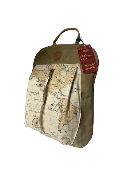 Old Cotton Cargo Vintage Kanvas Renkli Otantik Günlük Gezi Seyahat Sırt Çantası Lucas Bag 30 Cm X 37 Cm Camel