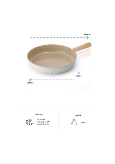 Neoflam Döküm Tava Fika 30cm Bej Bej