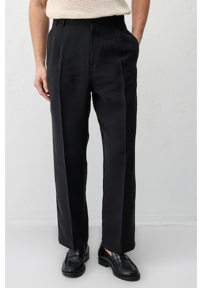 Antioch Lyocell Relaxed Fit Pileli Erkek Pantolon Siyah