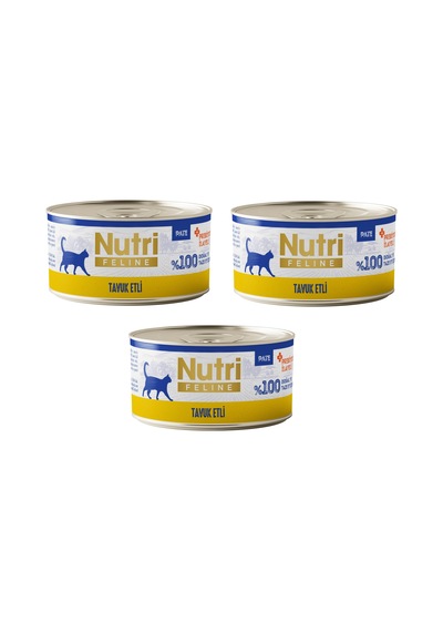 Nutri Feline Tavuk Etli Pate Tahılsız Yetişkin Kedi Konservesi 70 G X 3 Adet