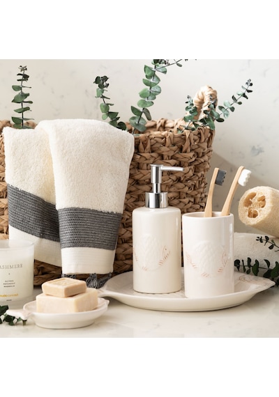 Mudo Home Marıne Fısh 4'lü Kutulu Banyo Seti Beyaz