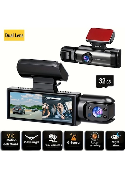 Challenger Araç İçi Ve Ön 1080p 480p Dual Kamera Dash Cam Ir Gece Görüş M8-hafızasız