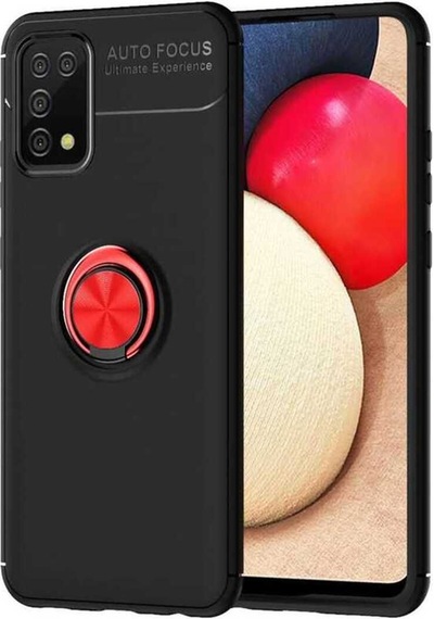 Samsung Uyumlu Galaxy A02s Kılıf Zore Ravel Silikon Kapak Siyah-Kırmızı
