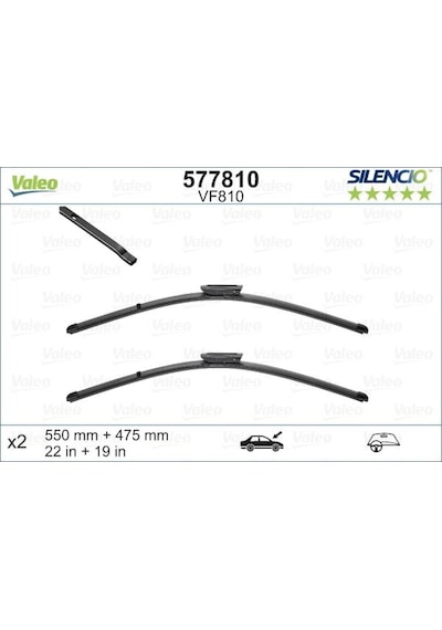 Silecek - 35 - Tk. Aerotwin 550mm 475mm Muz Tipi Renault Symbol Iıı 14- Dacıa Sandero Iı 12- Logan Iı - Almparca - 12- D