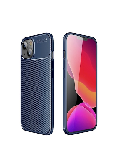 Smcase Apple Uyumlu iPhone 13 Kılıf Negro Karbon Silikon