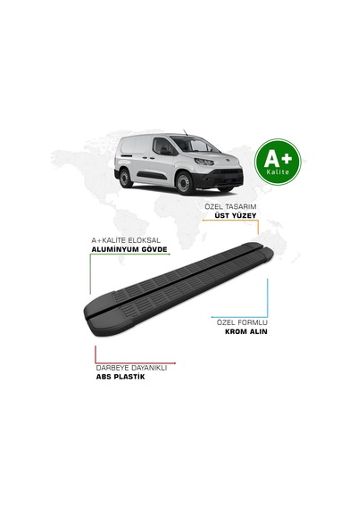 Toyota Proace City Panelvan Yan Basamak Uzun Şasi 2024 Model Ve Sonrası S-line Siyah