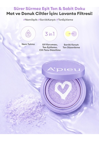 Missha Apieu Waterlock Tone Up Sun Cushion Lavender SPF50+Pa++++ 13 G