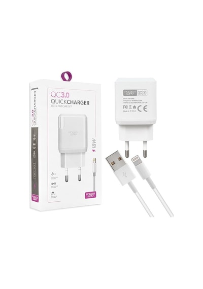 Powerway Qcl30 Hızlı 3000 Ma 18 Watt Lightning Şarj Kafa Başlık Adaptörü