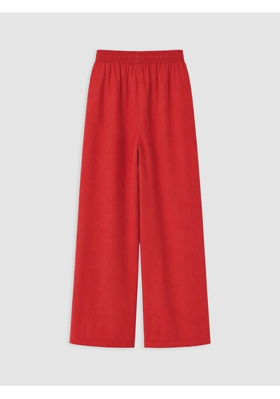 Lcw Modest Kırmızı Beli Lastikli Kadın Geniş Paça Pantolon