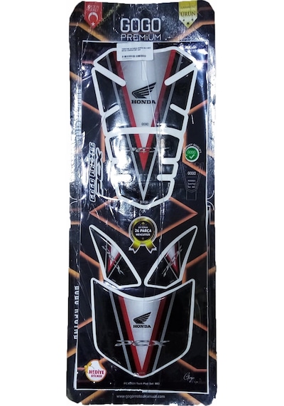 Tank Pad 26 Parça Honda Pcx 2021 Beyaz-Kırmızı Set-003