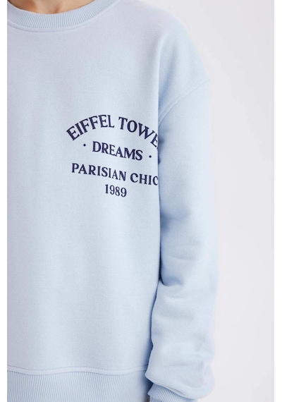 DeFacto Kız Çocuk Relax Fit Bisiklet Yaka Baskılı Sweatshirt D8546A825SPBE745 Mavi DeFacto Kız Çocuk Relax Fit Bisiklet Yaka Baskılı Sweatshirt D8546A825SPBE745 Mavi