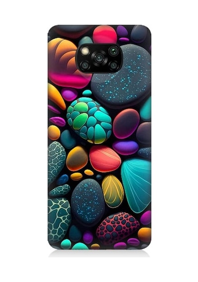 Xiaomi Poco X3 Uyumlu Artx Kırmızı Doğa Taşlar Desenli Silikon Kılıf