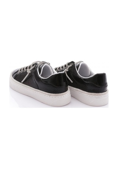Dgn 2475 Kadin Taş İp Bağcikli Sneaker Ayakkabi 2475-1571-R7677 Siyah