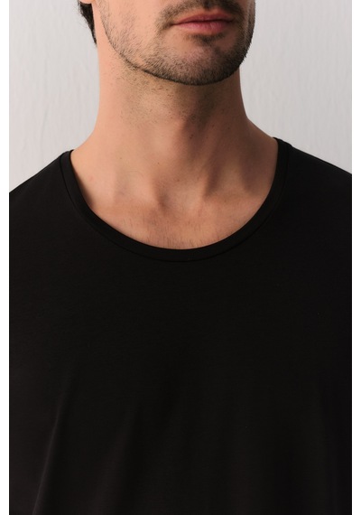 Suwen Smart Cotton Modal T-shirt Sw0004607f012 Siyah