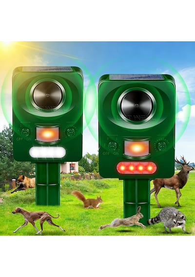 Ultrasonik Su Geçirmez Güneş Enerjili Hayvan Kovucu Kedi Köpek Tilki Hayvan Kovucu