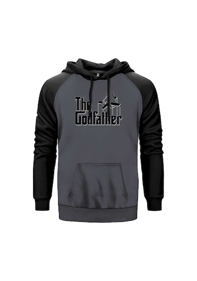 The Godfather Black Text Gri Renk Reglan Kol Sweatshirt Gri