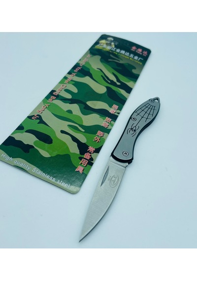 Tobaccotürk724 Metal Mini Kamp Bıçak Örümcek Ceplik Kamp Çakı //14cm-w14 Gri