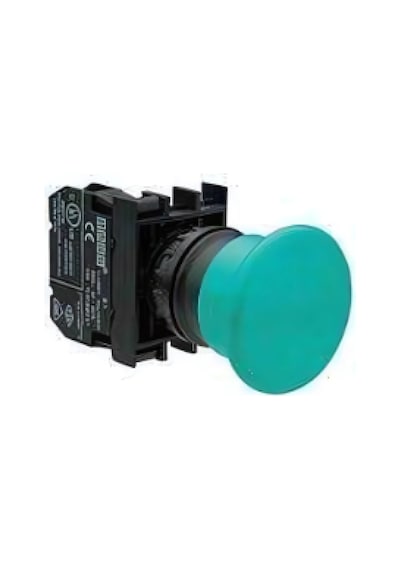 Emas B200my B Serisi Plastik 1nc Yaylı 40 Mm Mantar Yeşil 22 Mm Buton
