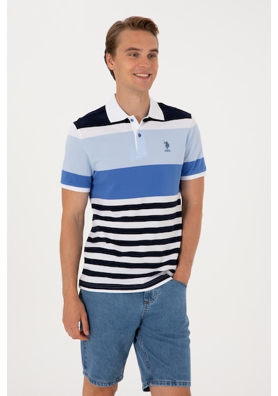 U.S. Polo Assn. Erkek Regular Fit Polo Yaka İndigo Tişört 50300046-VR028