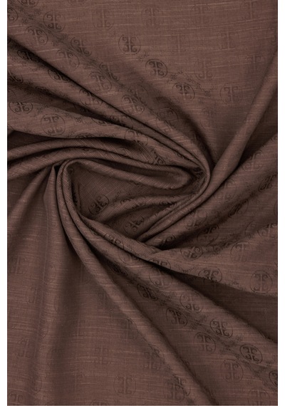 Pierre Cardin Kahverengi 100x100 K.pierre Cardın Logolu İpek Koton Jakar Eşarp Açık Kahve Açık Kahve