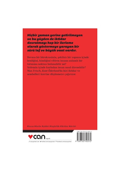Kont Öderland  - Max Frisch -  Can Yayınları