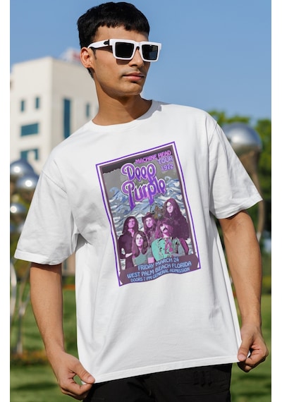 Sevbano Deep Purple Rock Metal Müzik Grubu Baskılı Unisex Oversize Tişört Beyaz Sevbano Deep Purple Rock Metal Müzik Grubu Baskılı Unisex Oversize Tişört Beyaz