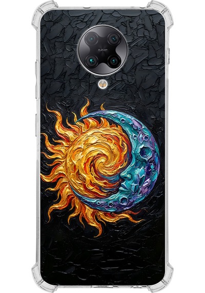 Poco F2 Pro İle Uyumlu Köşe Korumalı Kılıf Metamorfoz Kozmik Dans Tasarımlı Uv Baskılı Şeffaf