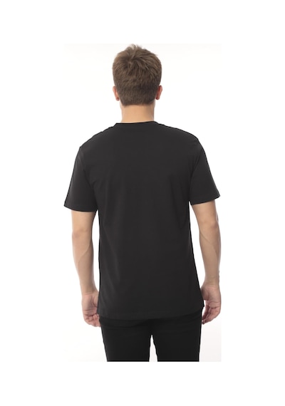 Slim Fit Kısa Kol Nakışlı %100 Pamuklu T-shirt Fs-003011 - Siyah-2176