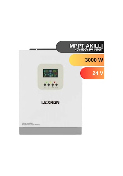 Lexron 3kW 3000W HV MPPT 40-500 PV Input Akıllı Tam Sinüs Inverter
