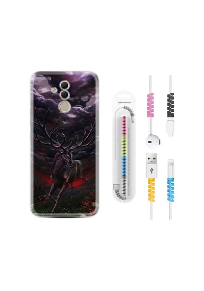 Huawei Mate 20 Lite Kılıf Kablo Koruyuculu Dark Deer 1786