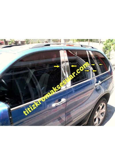 Bmw X5 1999-2006 Krom Kapı Direği Aksesuarı 8 Parça P. Çelik