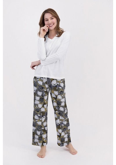 Arnetta 1480 Floral Kadın Krem Pijama Takımı