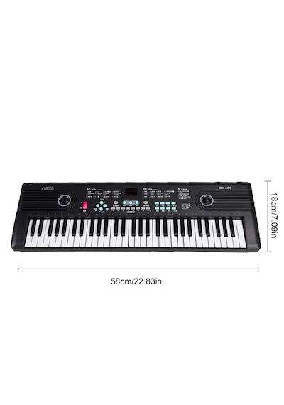Hpy Aktüel 61 Tuşlu Dijital Klavye, Elektronik Piyano, Usb Bağlantılı, Dahili Hoparlör, Siyah, Taşınabilir Siyah