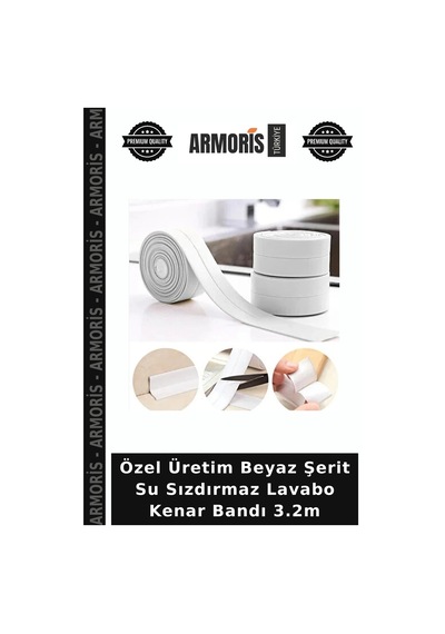 Özel Üretim Beyaz Şerit Su Sızdırmaz Lavabo Kenar Bandı 3.2m