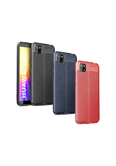 Huawei Y5p Kılıf Focus Deri Desen Silikon Arka Kapak