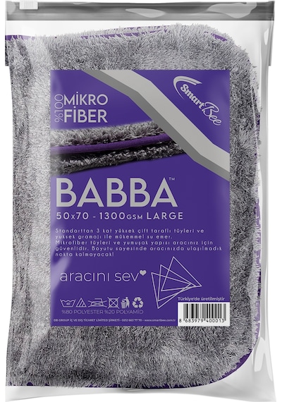 SmartBee Babba Çift Kat Mikrofiber Oto Kurulama Havlusu 50×70