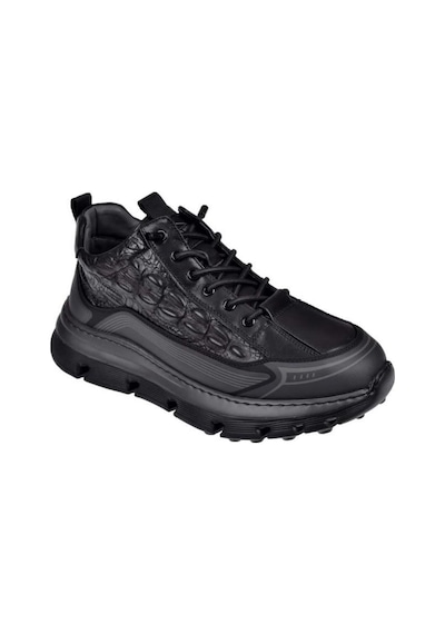 Guja 25k517 Bilek Boy Hafif Deri Sneaker Erkek Ayakkabı Siyah