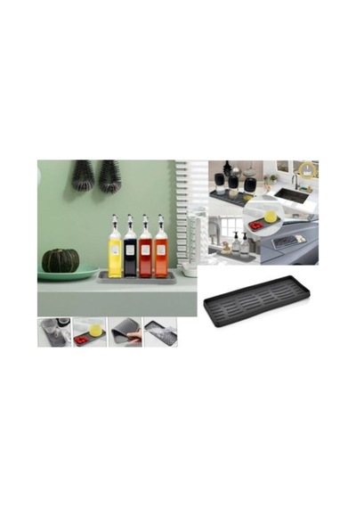 Buççin Online Mağaza Silikon Kaydırmaz Katlanır Yağdanlık Standı Altlık, Organizer Sunumluk Sabunluk Altlığı 23x10 Cm Bey Çok Renkli