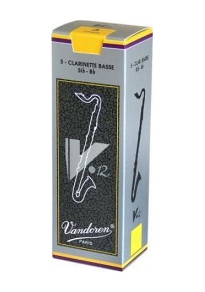 Vandoren Cr623 V12 Bas Klarnet Kamışı No: 3.0 Profesyonel - 5'li Kutu Gümüş Kutu Serisi, Kalın Topuk Yapısı İle Zengin Ve Derin Tonlar, Üstün İcra Kontrolü Uyum: Tüm Standart Bas Klarnet Bekleri