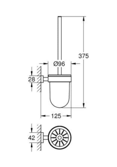 Grohe Essentials Cube Tuvalet Fırçası Seti - 40513al1 Gri