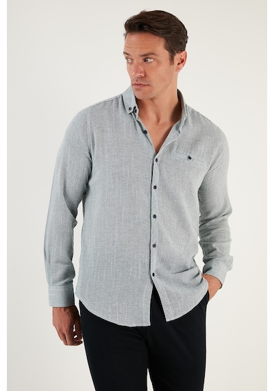 Buratti % 100 Pamuklu Slim Fit Uzun Kollu Erkek Gömlek Cf21S111498 Haki Buratti % 100 Pamuklu Slim Fit Uzun Kollu Erkek Gömlek Cf21S111498 Haki