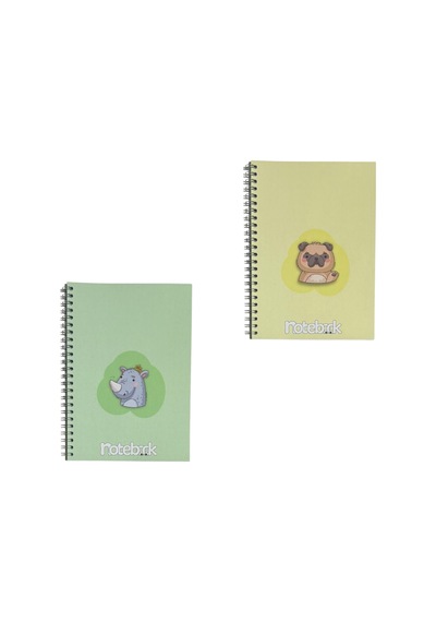 A5 Spiralli Sevimli Defter 40 Yaprak 4'lü Tamamı Çizgisiz