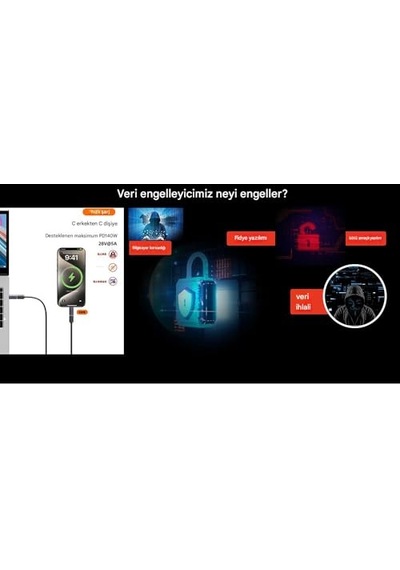 To Type-c Data Blocker - Veri Engelleyici Mor Otgbc Diğer