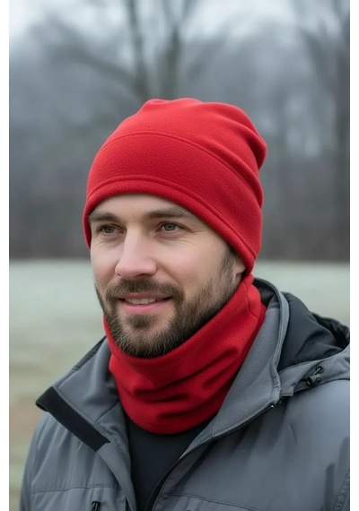 Alfa Aksesuar 03 Yeni Sezon Unisex Sonbahar Ve Kış İçin Polar Boyunluk Siyah 2 Li Takım