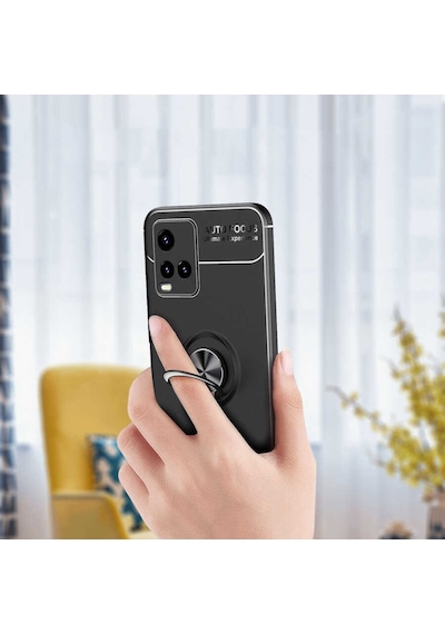 Vivo Y32 Kılıf Lens Yüzüklü Mıknatıslı Silikon Kapak