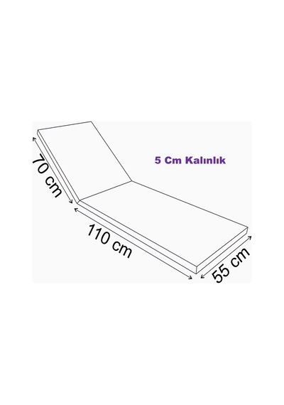 2 Adet Çayönü Fermuarlı Şezlong Minderi Su Geçirmez 180-55-5 Cm