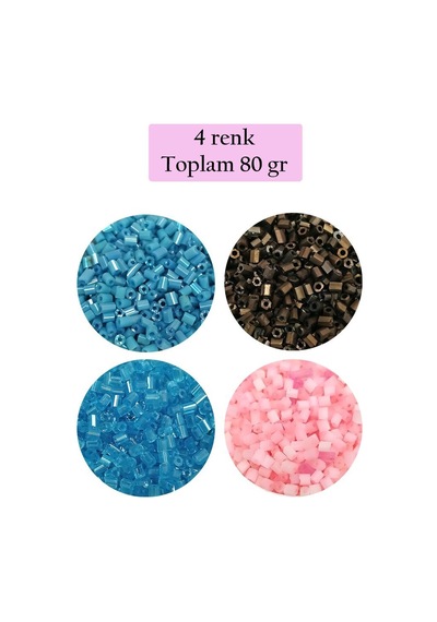 Kesme Cam Boncuk 2mm - 4 Renk - Toplam 80 Gram - Bnc446 Diğer