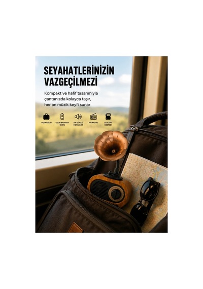 Şarjlı Mini Retro Radyo Bluetooth Hoparlör Çoklu Bağlantı Seçenekli Yeni Nesil Standart