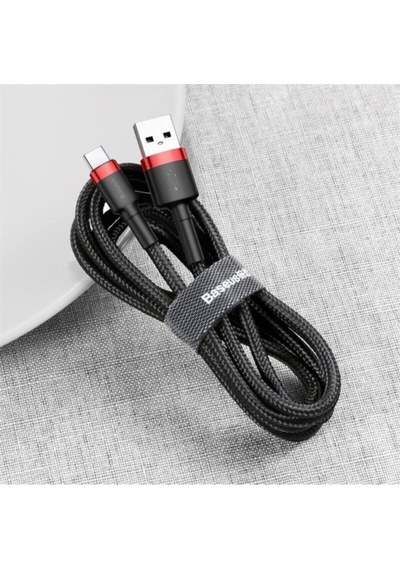 Baseus Cafule 2a Type-c 2 Metre Şarj Kablosu Gri - Siyah