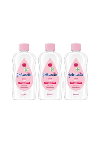 Johnsons Baby Bebek Yağı 300Ml Nemlendirici (Pembe) 3 Lü Set